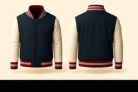 Mens Denim and Black Varsity Jacket
