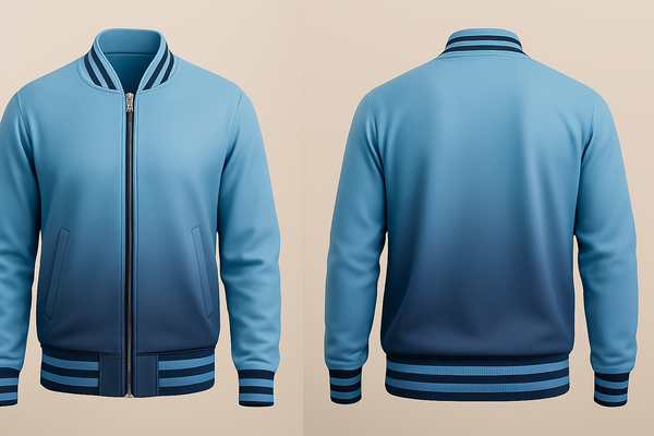 Light Blue to Dark Varsity Jacket