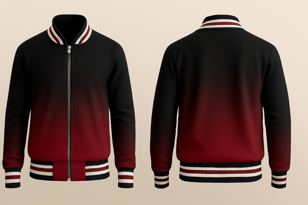 Black To Red Varsity Jacket
