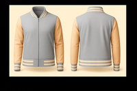 Mens Denim and Black Varsity Jacket