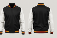 Mens Denim and Black Varsity Jacket