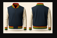 Mens Denim and Black Varsity Jacket