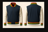Mens Denim and Black Varsity Jacket