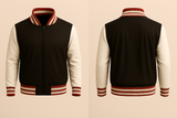 Mens Denim and Black Varsity Jacket