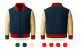 Mens Denim and Black Varsity Jacket