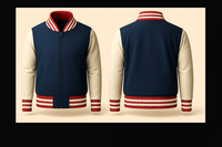 Mens Denim and Black Varsity Jacket