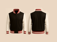 Mens Denim and Black Varsity Jacket