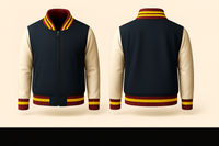 Mens Denim and Black Varsity Jacket