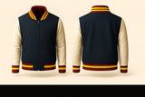 Mens Denim and Black Varsity Jacket