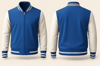 BLUE AND WHITE VARSITY JACKET
