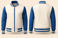 WHITE AND BLUE VARSITY JACKET