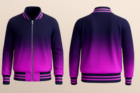 Navy Blue to Violet Varsity Jacket