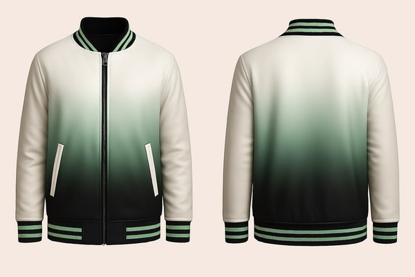 Green Fading Varsity Jacket
