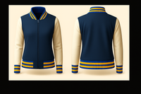 Mens Denim and Black Varsity Jacket