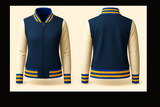 Mens Denim and Black Varsity Jacket