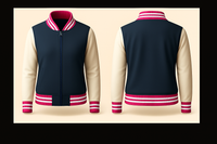 Mens Denim and Black Varsity Jacket