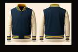 Mens Denim and Black Varsity Jacket