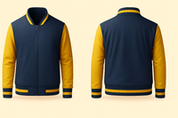 Navy Blue and Yellow Varsity Jacket